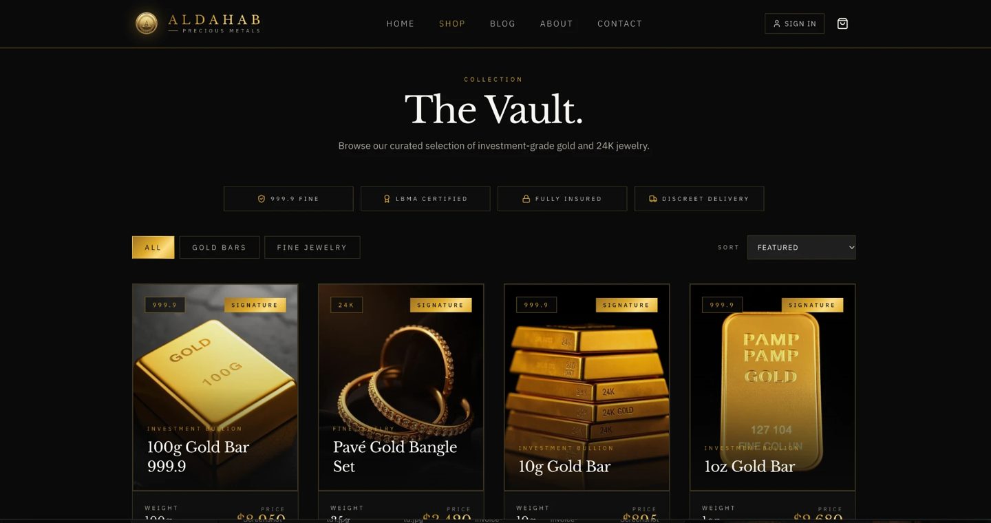 Aldahab Fine Jewelry page