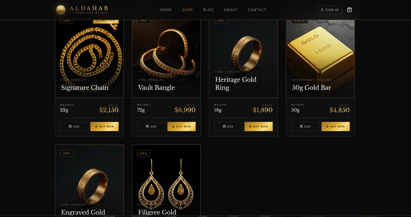 Aldahab Fine Jewelry page